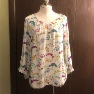 Ivory floral print Talbots tunic